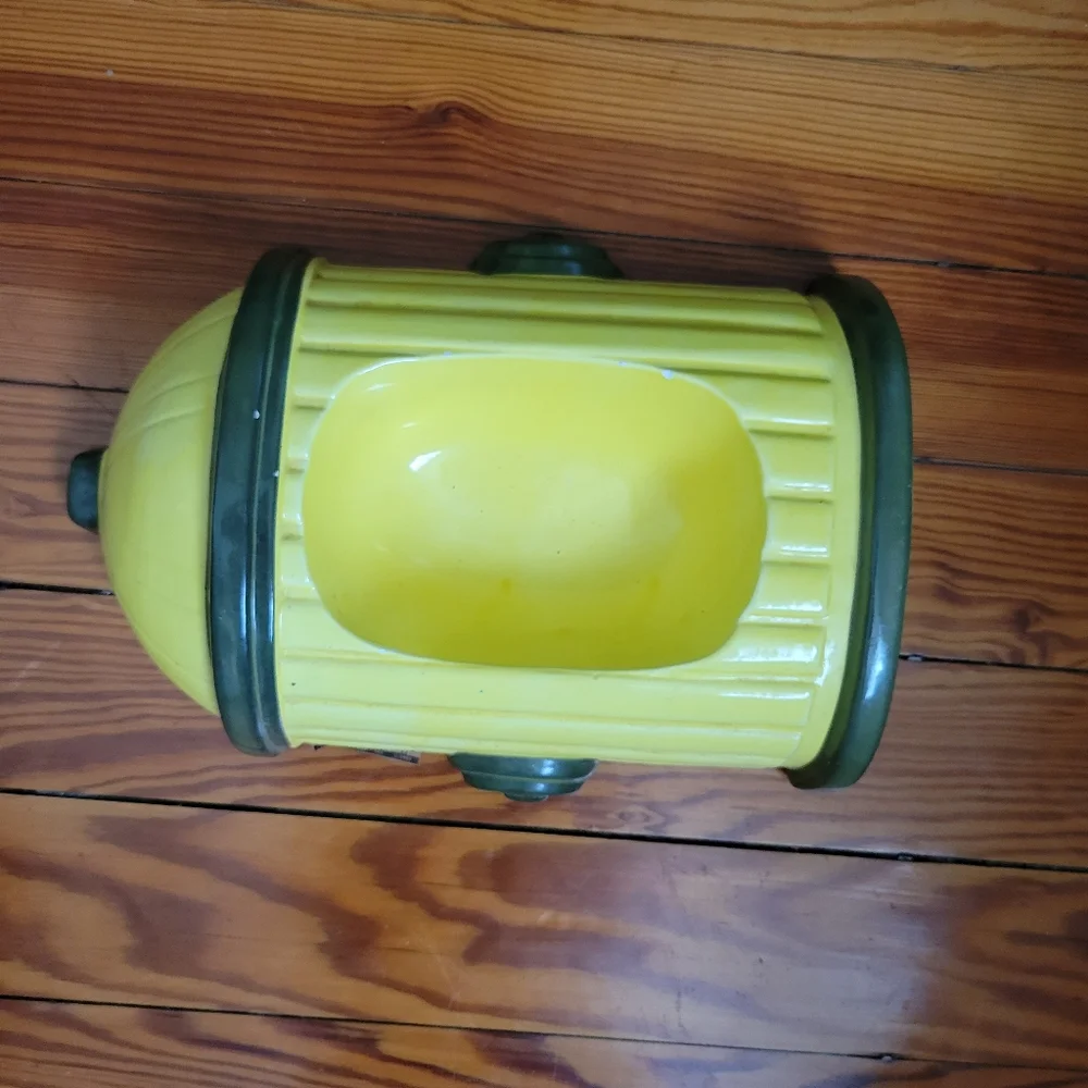 ❤️🩷❤️Super Rare yellow green fire hydrant dog bowl Canine Cafe 1995